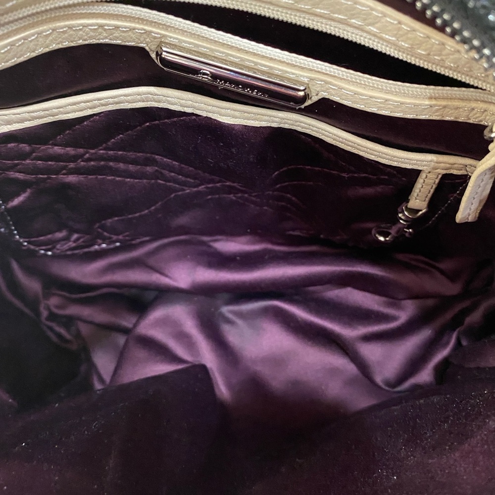 B. Makowsky Black Satchel with Silver Hardware - Picture 7 of 8